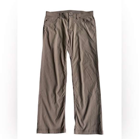 Prana Men's Slim Fit Straight Leg Brion Pants Brown Size 36X32 Hiking - Picture 1 of 5